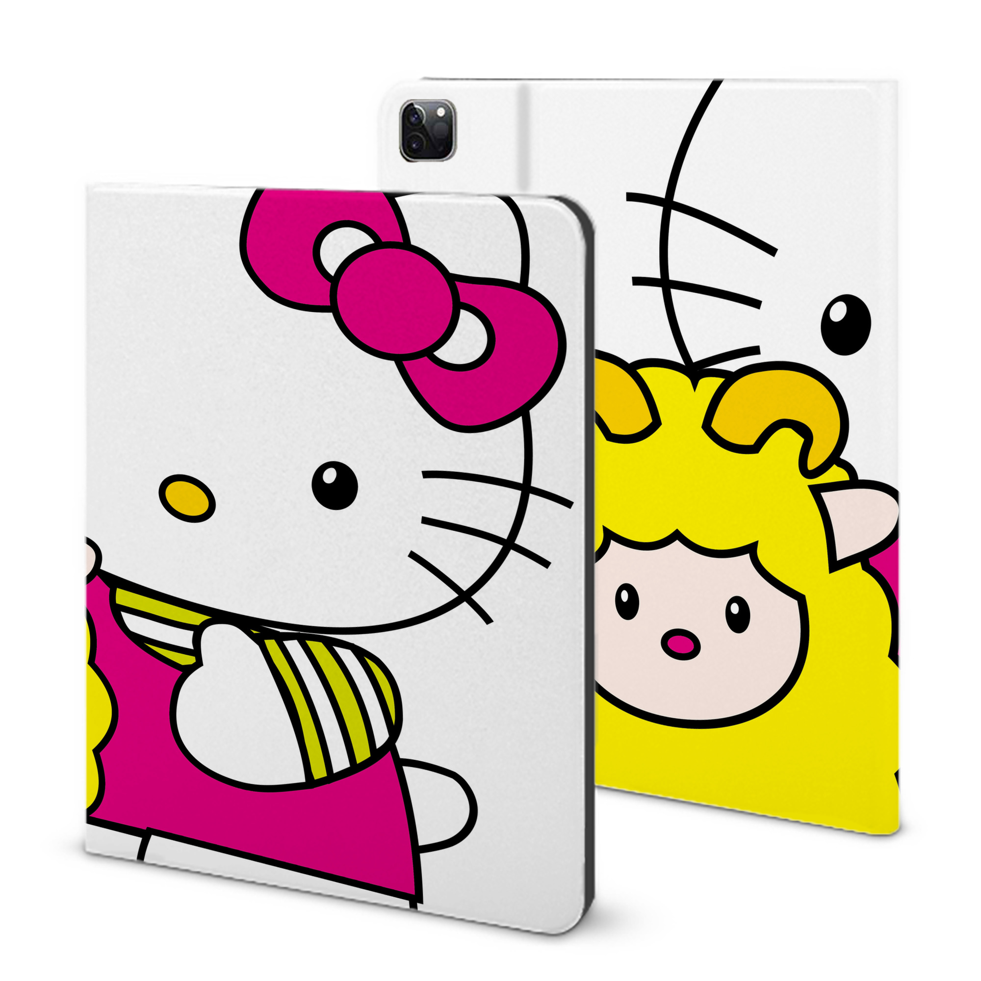 （画像用） Hello Kitty ハローキティ IPad ケース ブック型 PUレザー TPU 耐衝撃 軽量 薄型 ペン収納なし 全面保護 IPad 各モデル対応